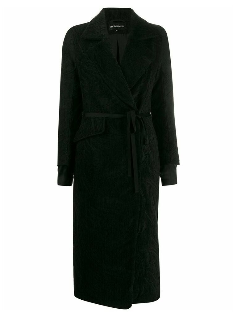 Ann Demeulemeester textured effect single breasted coat - Black