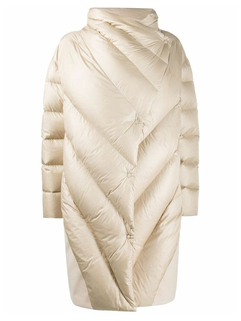Peserico oversized quilted wrap coat - NEUTRALS