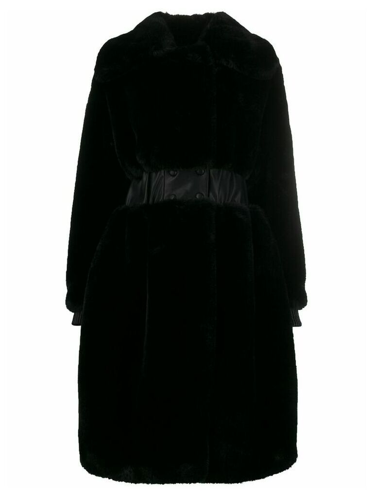 Karl Lagerfeld Karl x Carine fantasy fur coat - Black