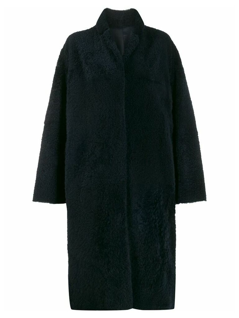 Liska textured mid-length coat - Blue