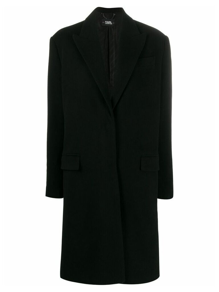 Karl Lagerfeld Karl x Carine single breasted coat - Black