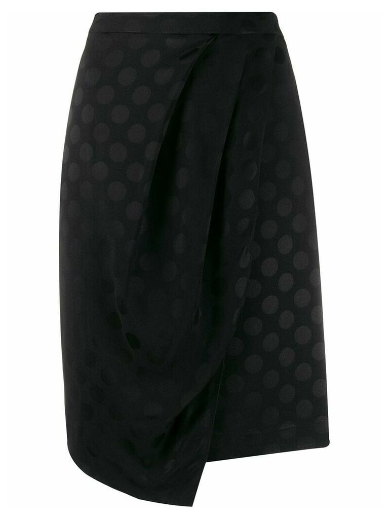 Karl Lagerfeld Karl x Carine satin dot skirt - Black
