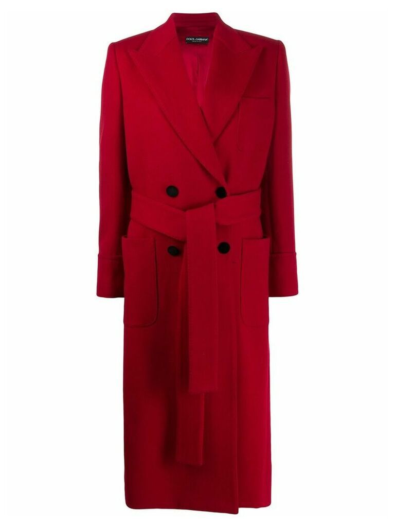 Dolce & Gabbana belted double-breasted coat - Red