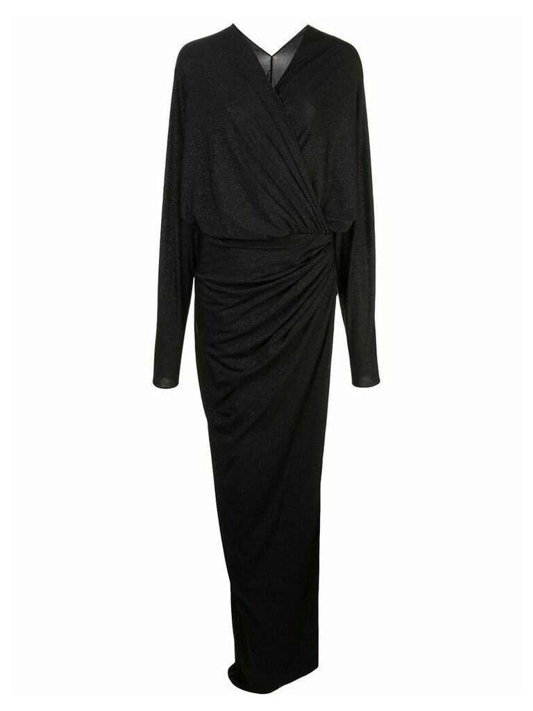 Rhea Costa draped wrap dress - BLACK