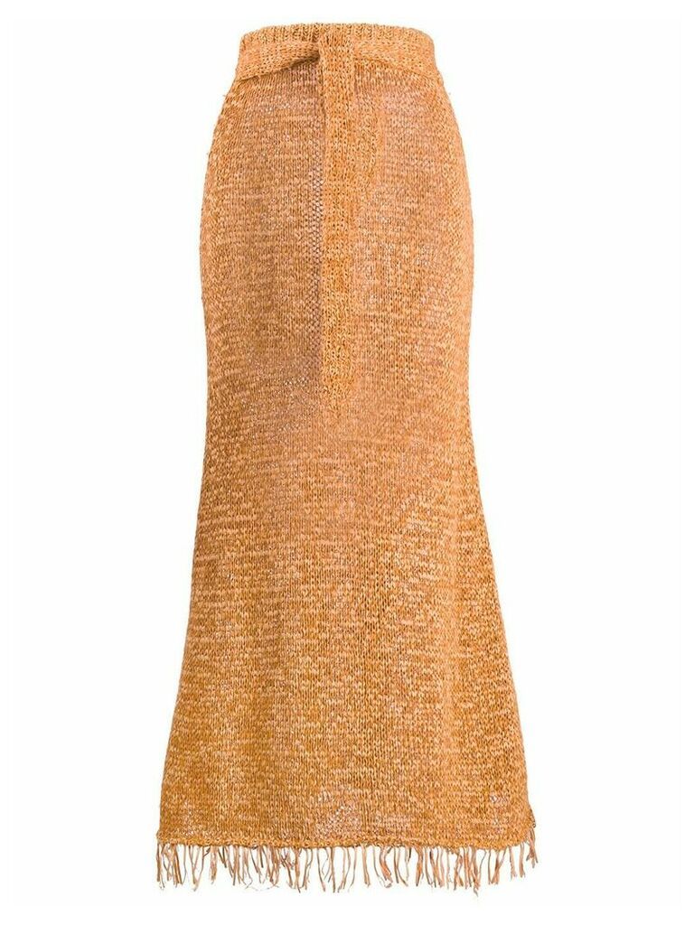 Nanushka Loose Knit A-line skirt - ORANGE
