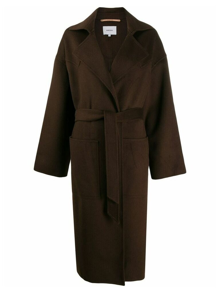 Nanushka Oversized Robe coat - Brown