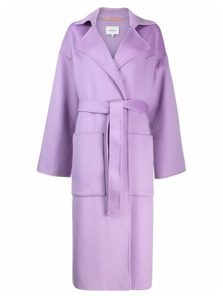 Nanushka oversized robe coat - PURPLE