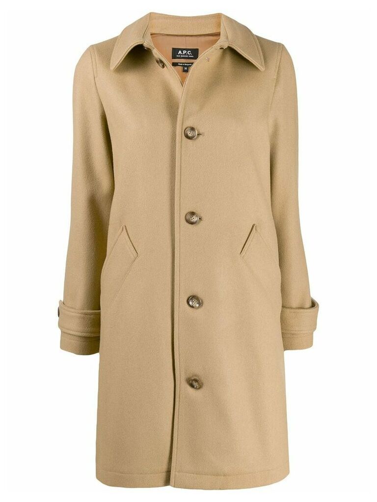 A.P.C. classic single-breasted coat - NEUTRALS