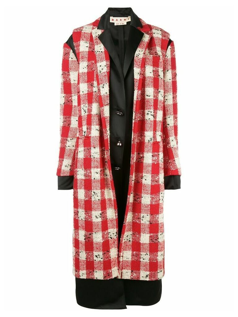 Marni layered-effect checkered coat