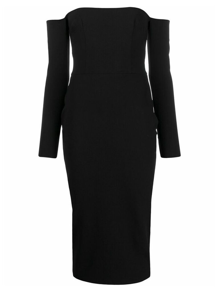 Alex Perry off-shoulder fitted dress - Black