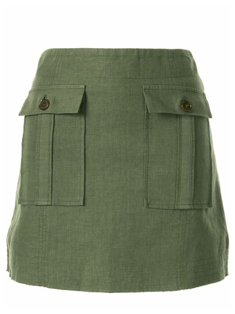 Venroy straight mini skirt - Green