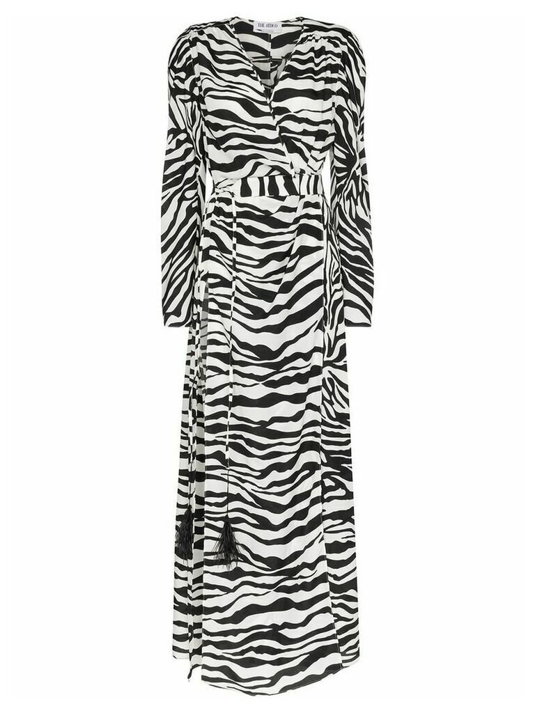 The Attico zebra print ruched maxi dress - White