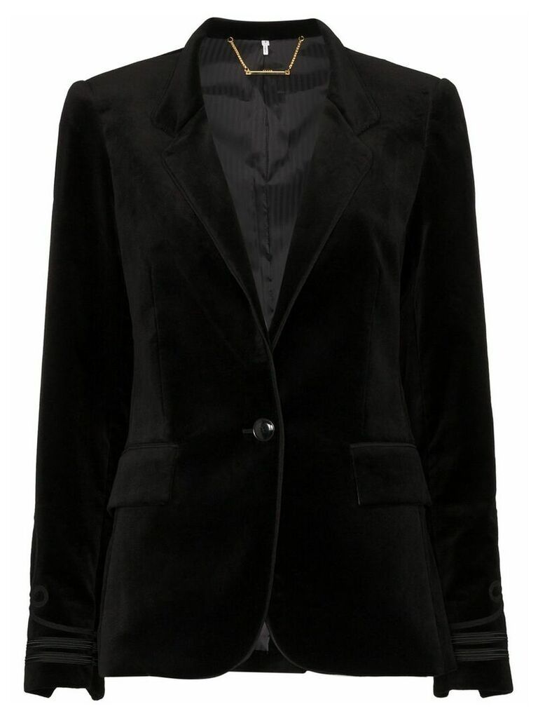 FRAME stand-collar embroidered blazer - Black