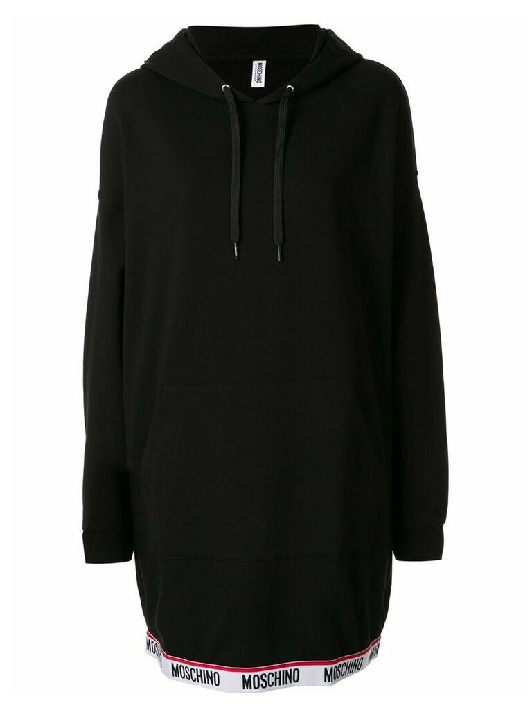 Moschino logo detail hoodie dress - Black