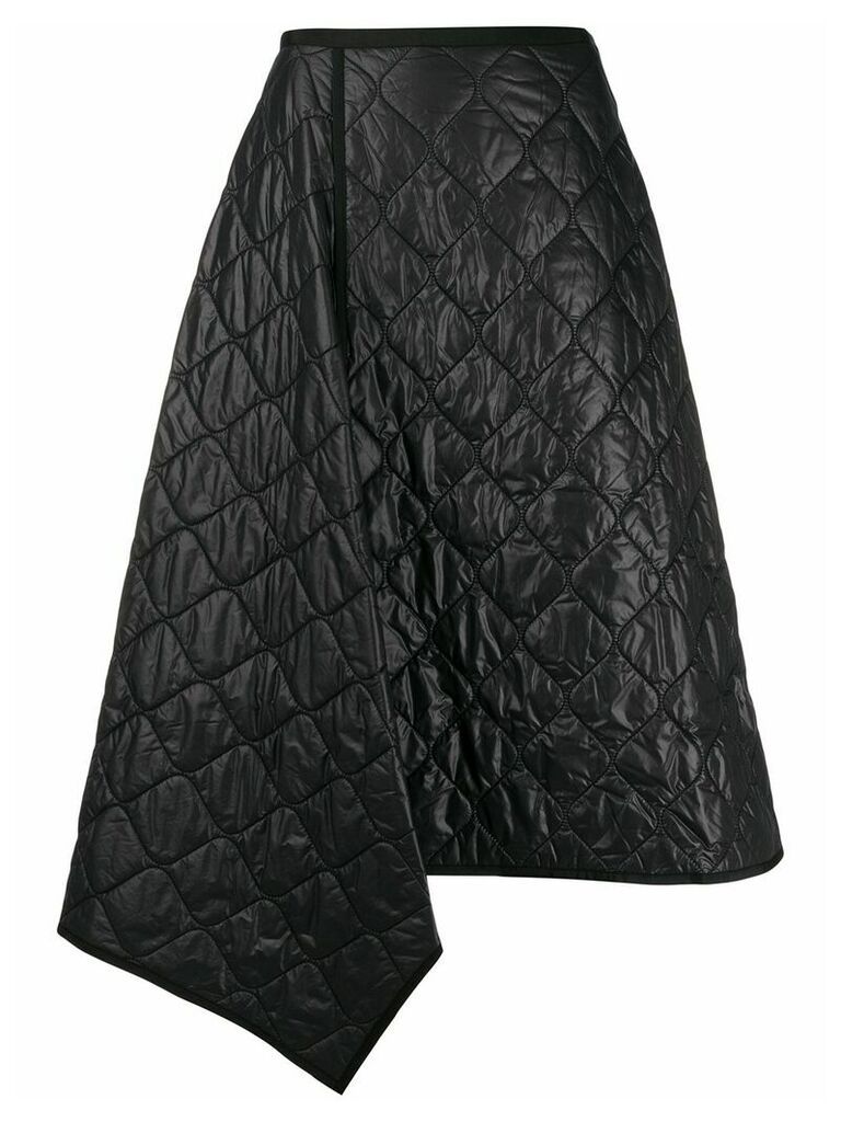 Juun.J textured asymmetric hem skirt - Black