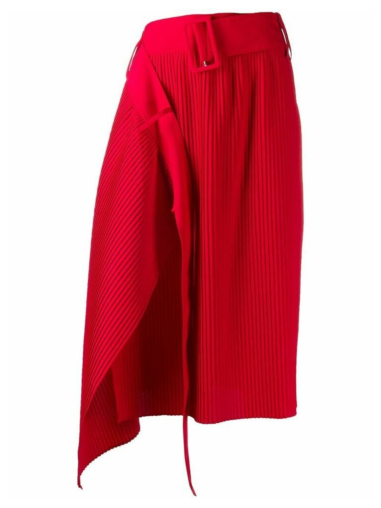 Rokh pleated asymmetric skirt - Red