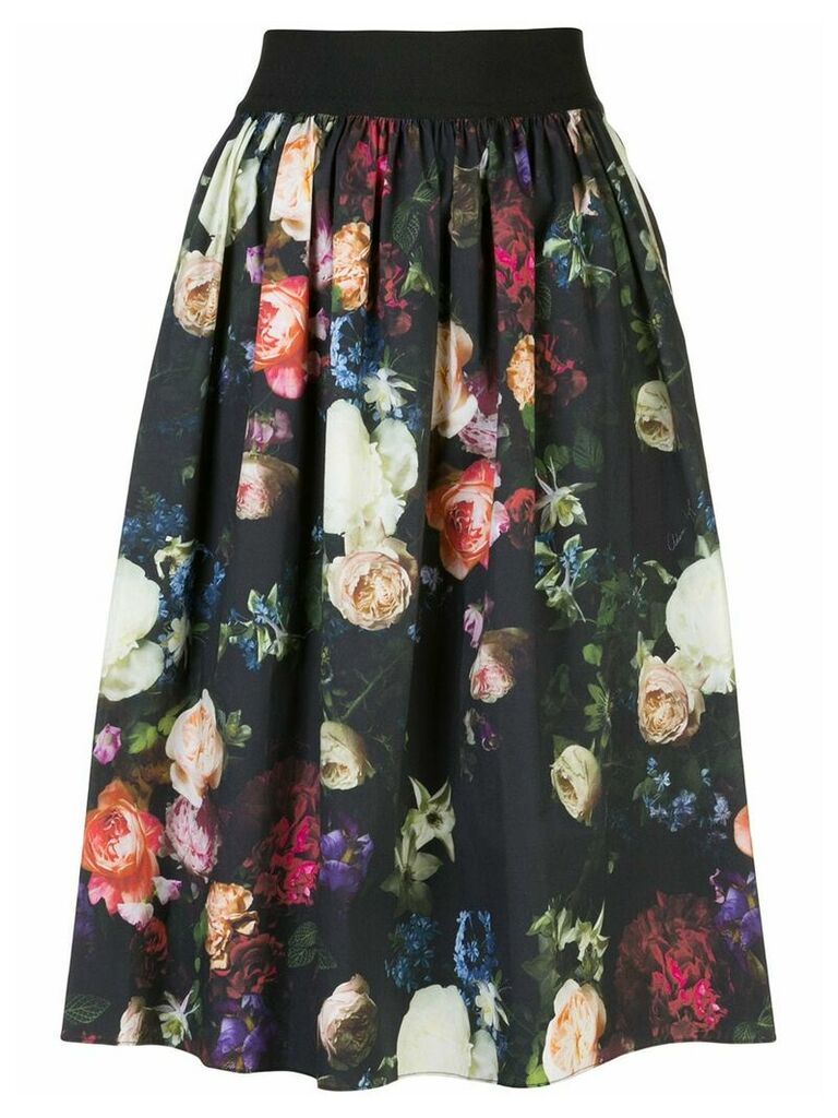 Adam Lippes floral print skirt - Black