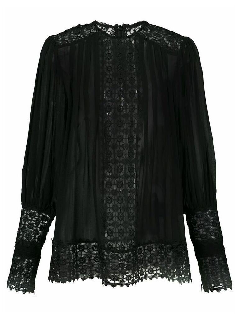Zimmermann embroidered long-sleeved blouse - Black