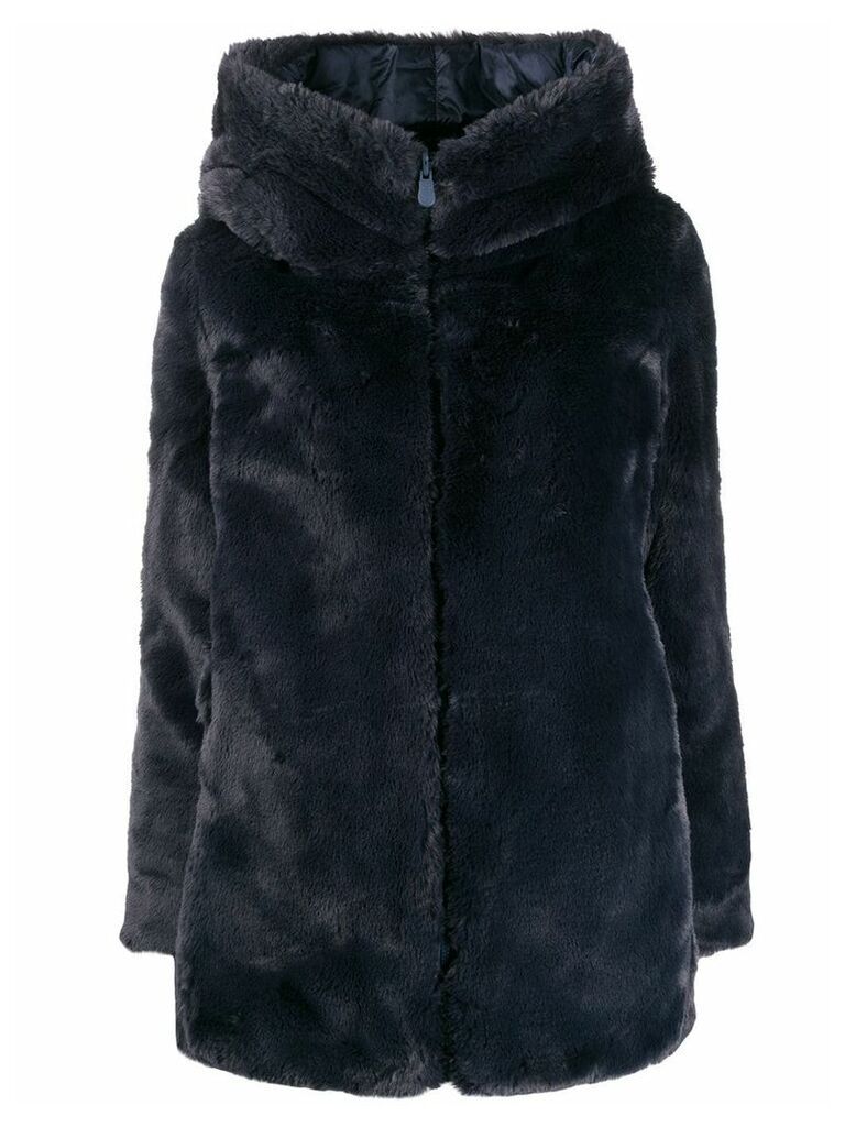 Save The Duck faux fur hooded coat - Blue