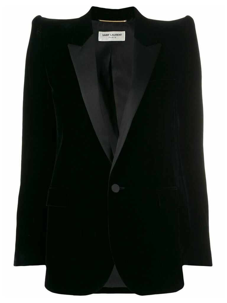 Saint Laurent exaggerated-shoulder blazer - Black