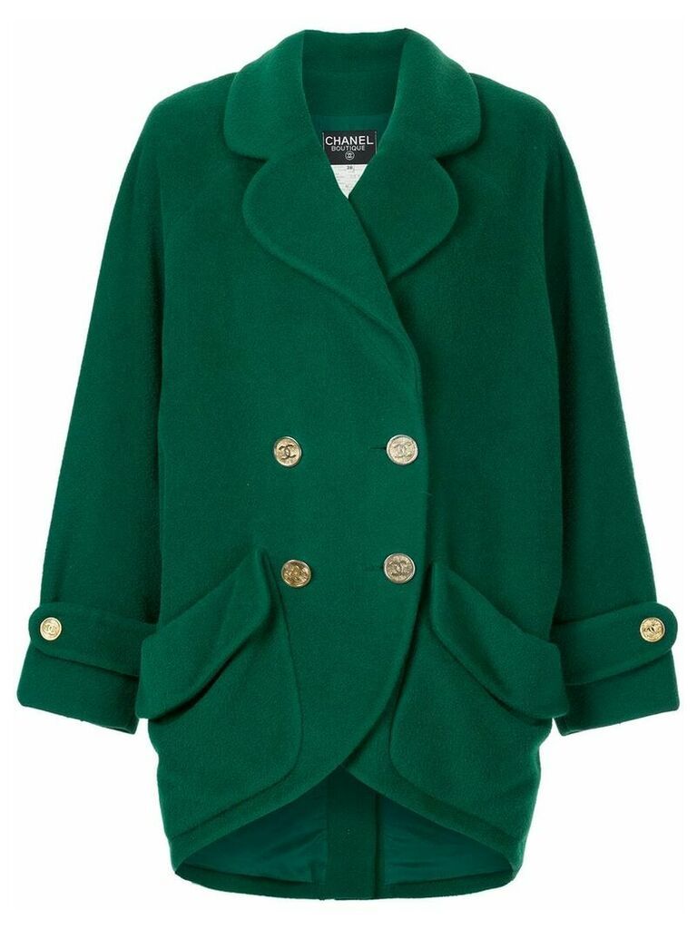 Chanel Pre-Owned oversized double-breasted coat - Green