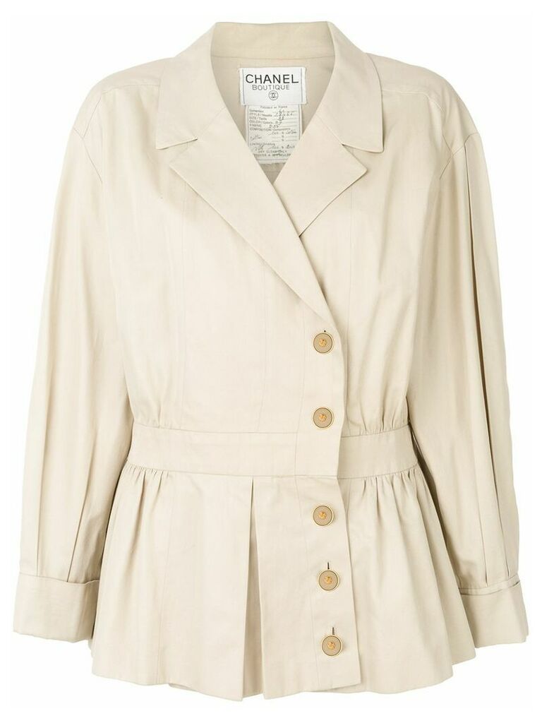 Chanel Pre-Owned 1990 cropped trench coat - NEUTRALS