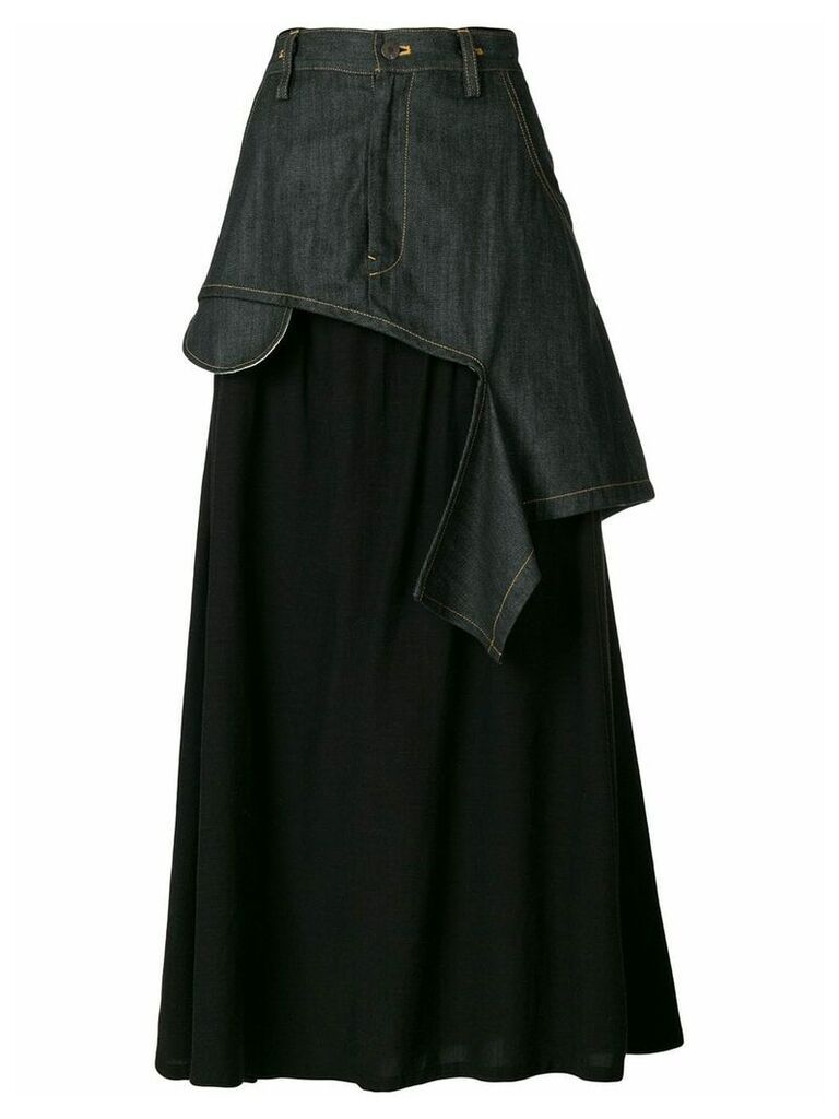 Yohji Yamamoto Pre-Owned layered deconstructed skirt - Blue