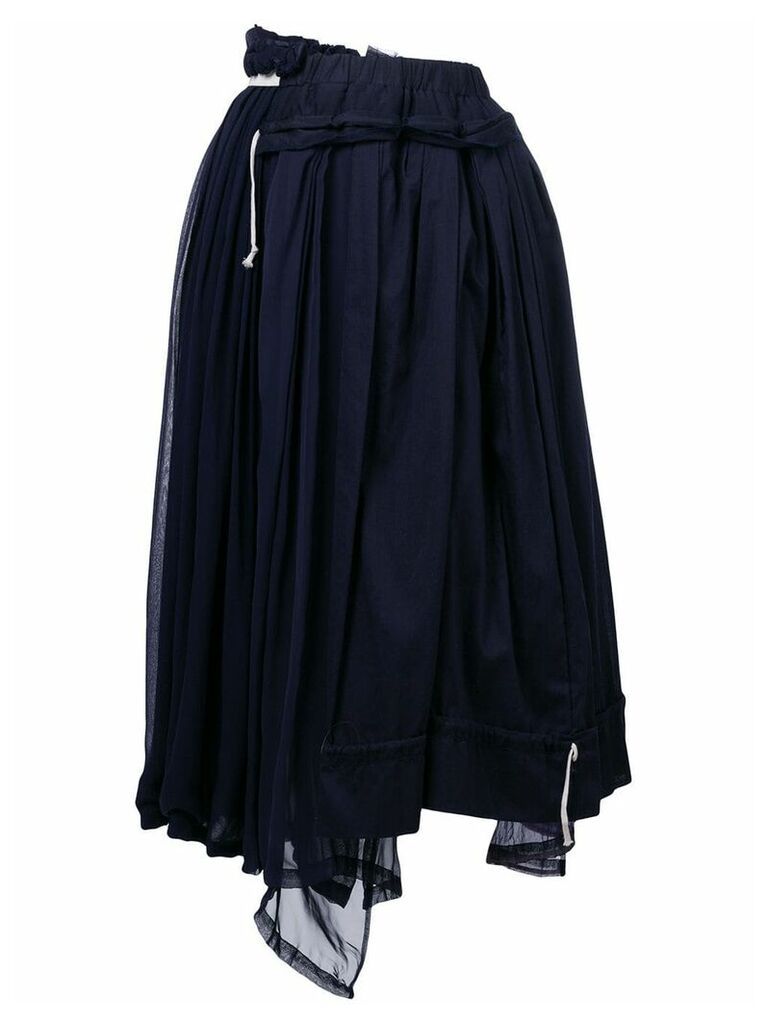 Comme Des Garçons Pre-Owned layered gathered midi skirt - Blue