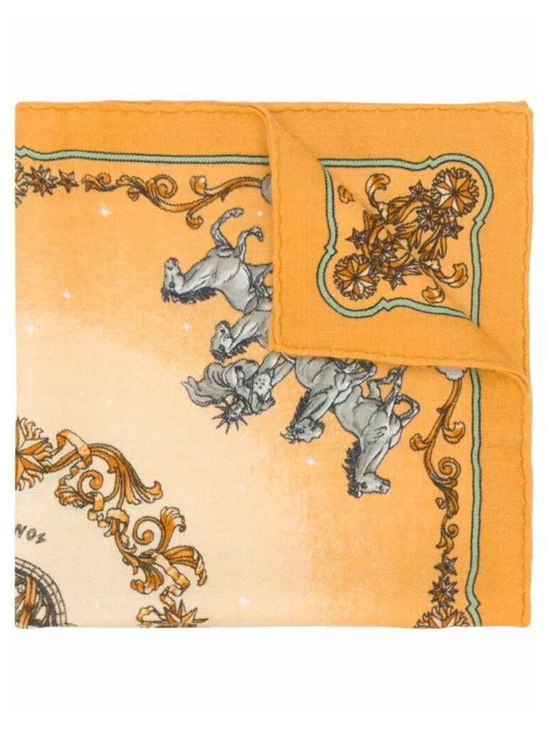 Hermès Pre-Owned cashmere horses print scarf - Yellow