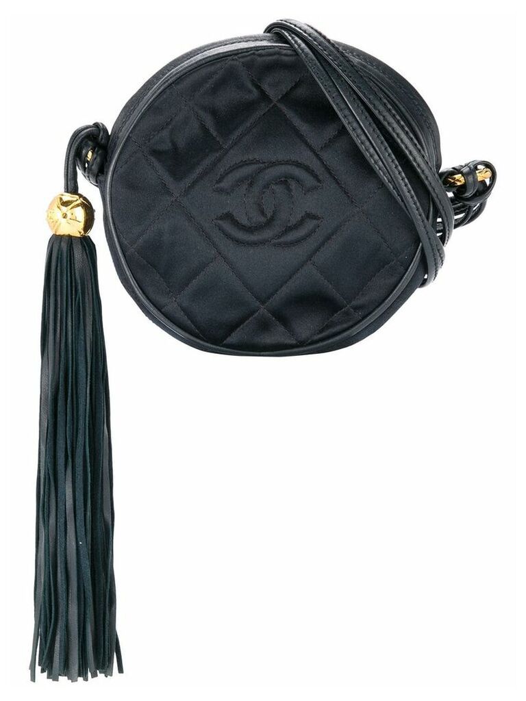Chanel Pre-Owned 1989-1991 CC Fringe Shoulder Bag - Black