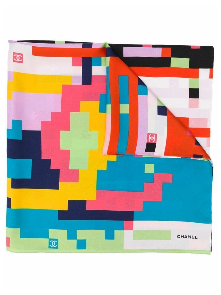 Chanel Pre-Owned pixel print scarf - Multicolour