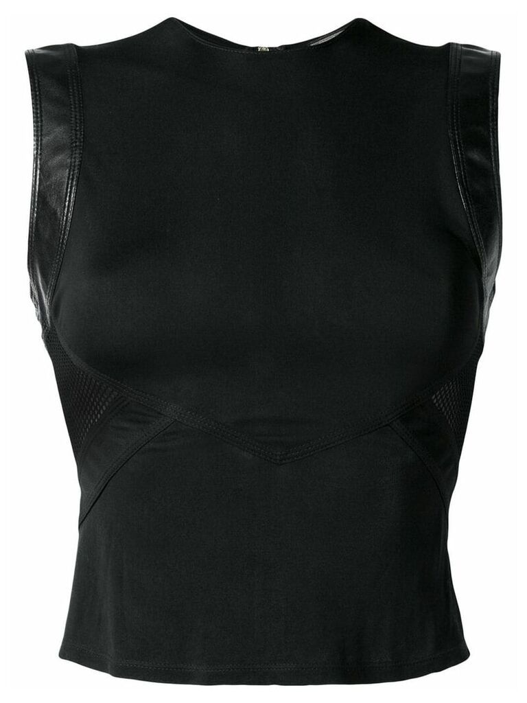 Versace Pre-Owned mesh panel top - Black