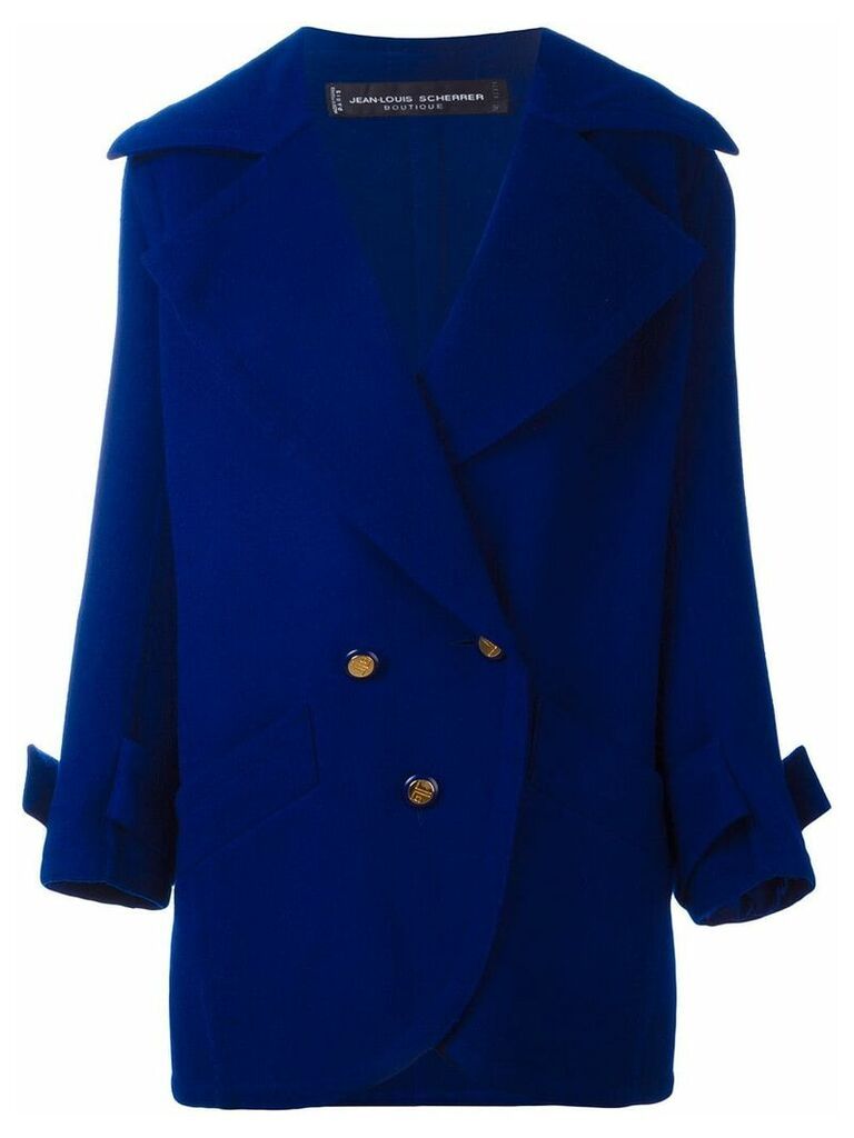 Jean Louis Scherrer Pre-Owned button front short coat - Blue