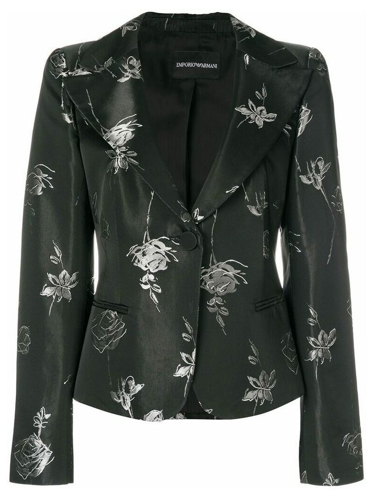 Giorgio Armani Pre-Owned rose print blazer - Black