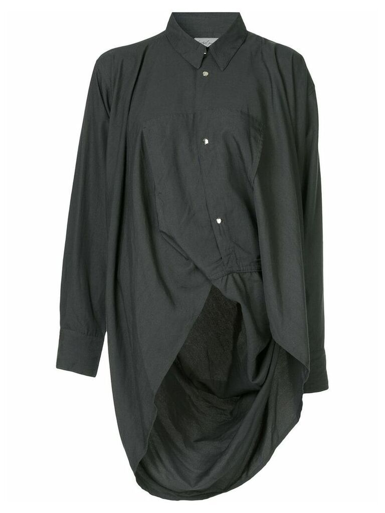 Yohji Yamamoto Pre-Owned long-sleeve asymmetric shirt - Black