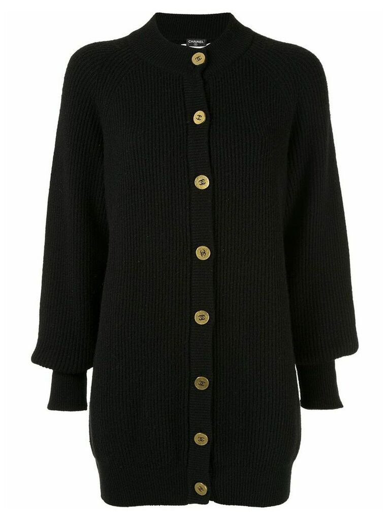 Chanel Pre-Owned 1994 longline cashmere cardigan - Black