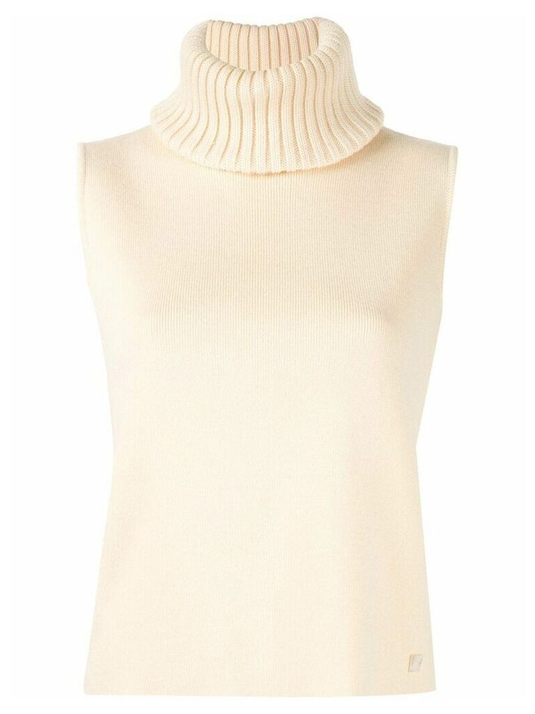 Chanel Pre-Owned 1990s knitted sleeveless top - Neutrals