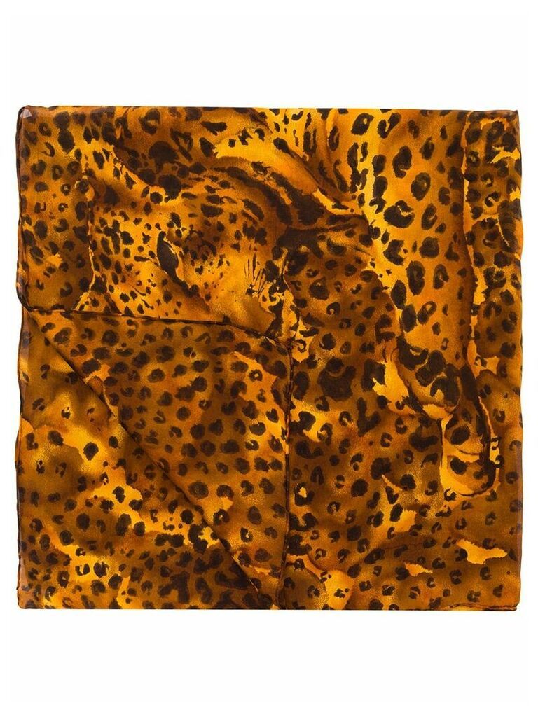 Yves Saint Laurent Pre-Owned animal print scarf - Brown