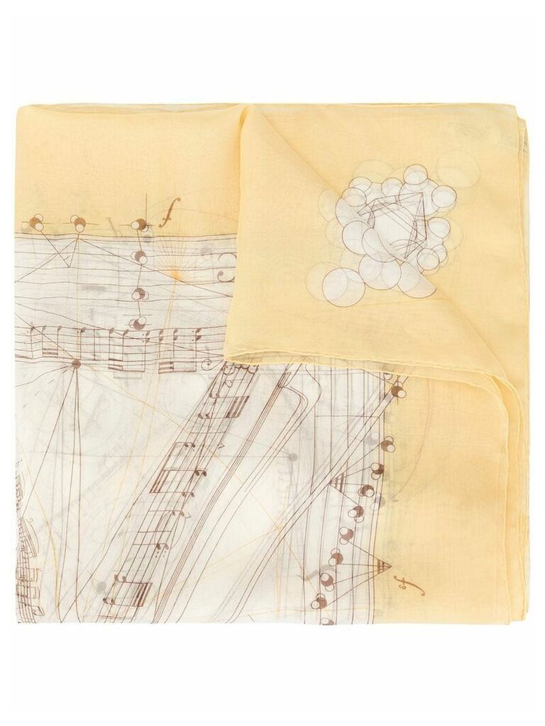 Hermès Pre-Owned musical note scarf - Yellow