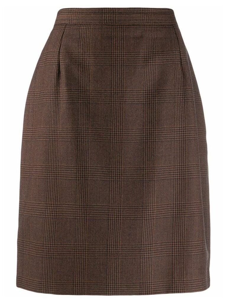 Valentino Pre-Owned 1980's checked skirt - Brown