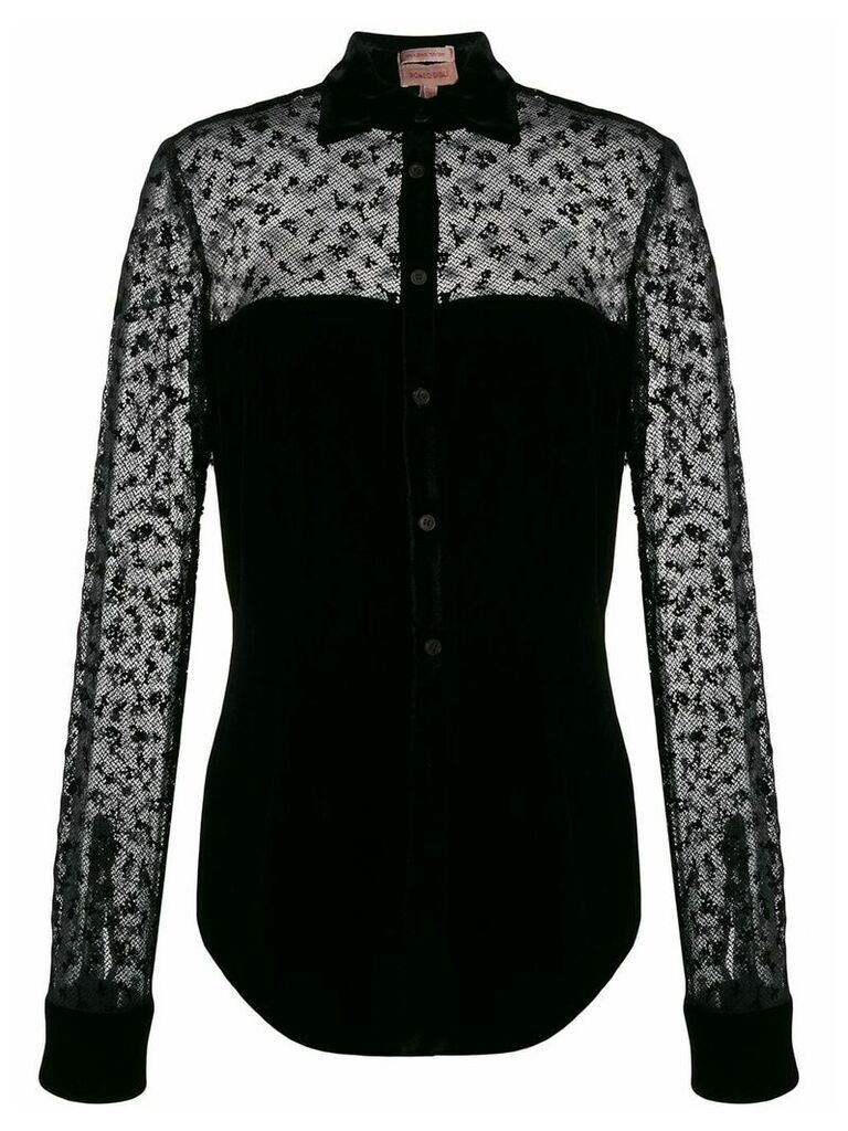 Romeo Gigli Pre-Owned 1997 sheer velvet blouse - Black