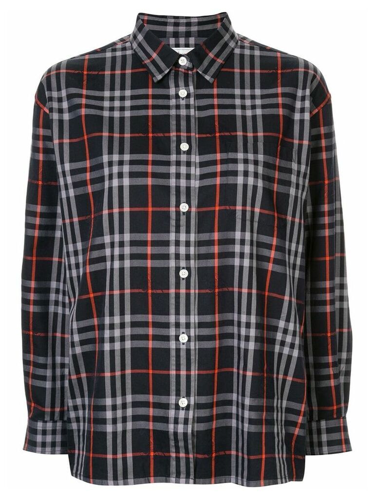 Burberry Pre-Owned check boxy shirt - Blue