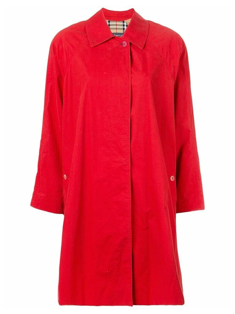 Burberry Pre-Owned A-line buttoned coat - Red