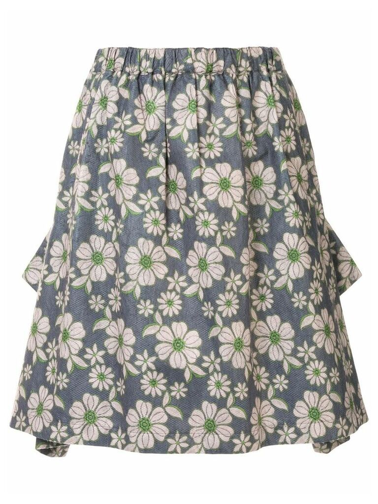Comme Des Garçons Pre-Owned floral gathered skirt - Green