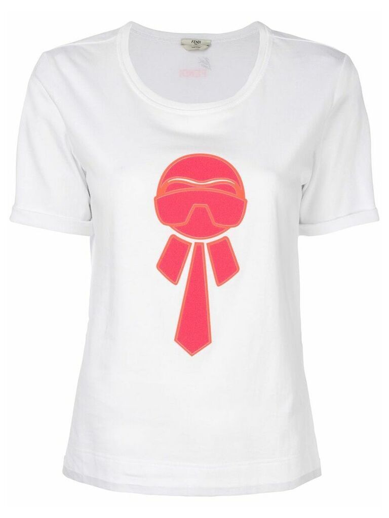 Fendi Karlito-appliqué T-shirt - White