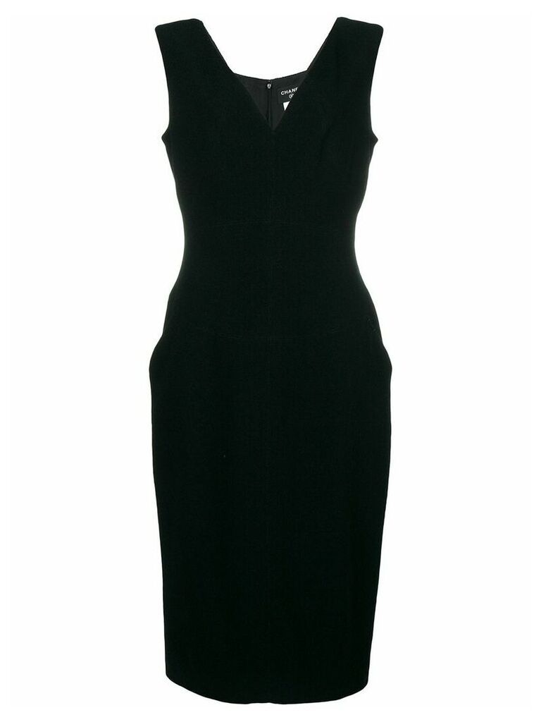 Chanel Pre-Owned deep v-neck dress - Black