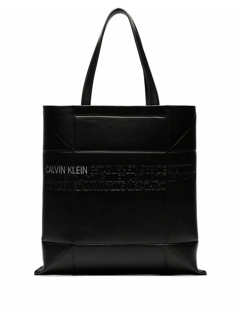Calvin Klein 205W39nyc black small geometric leather tote bag