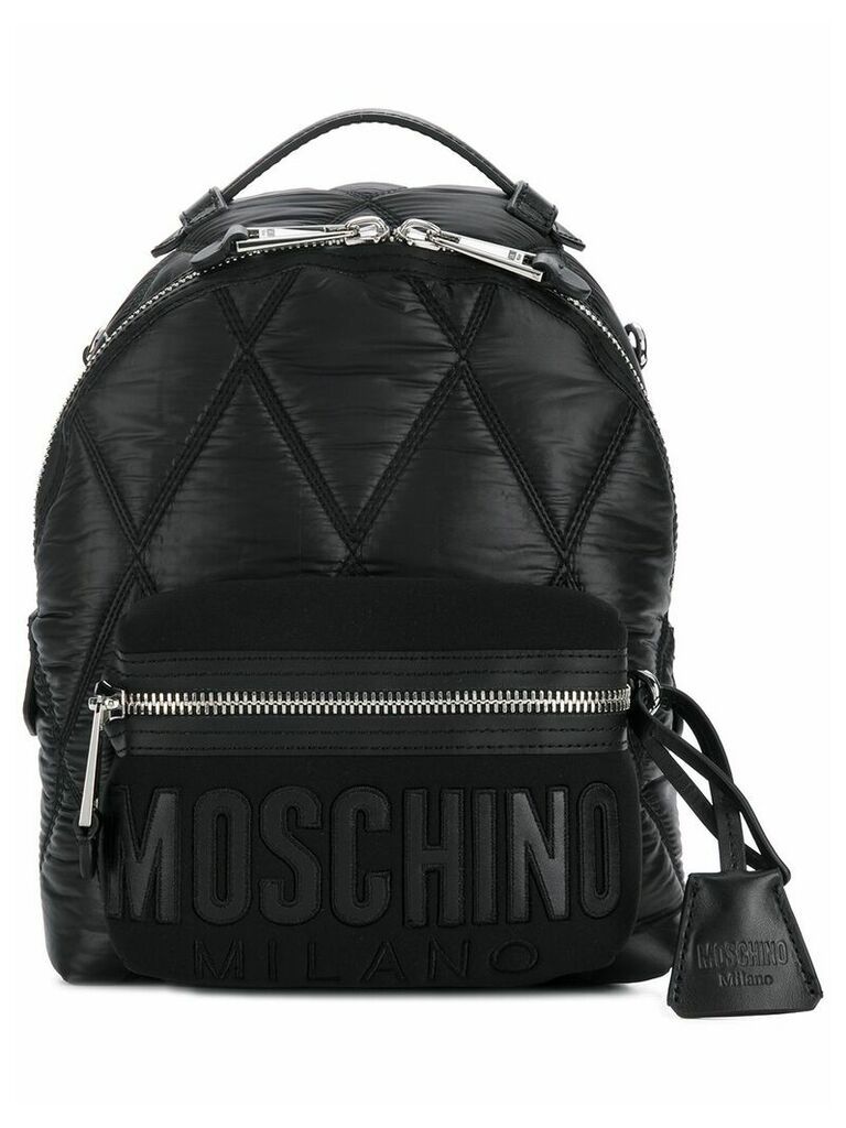 Moschino front logo mini backpack - Black
