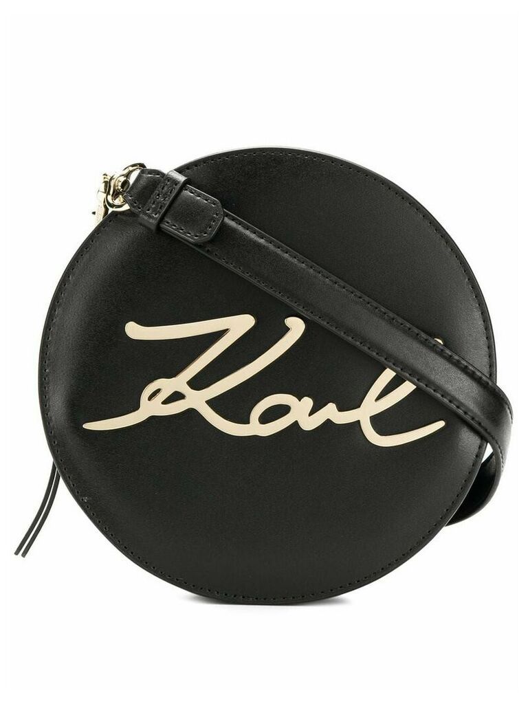 Karl Lagerfeld K/Signature round crossbody bag - Black