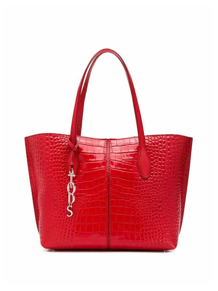 Tod's crocodile-effect tote bag - Red